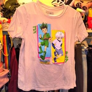 Hunter Graphic Tee - Light Pink Anime Manga